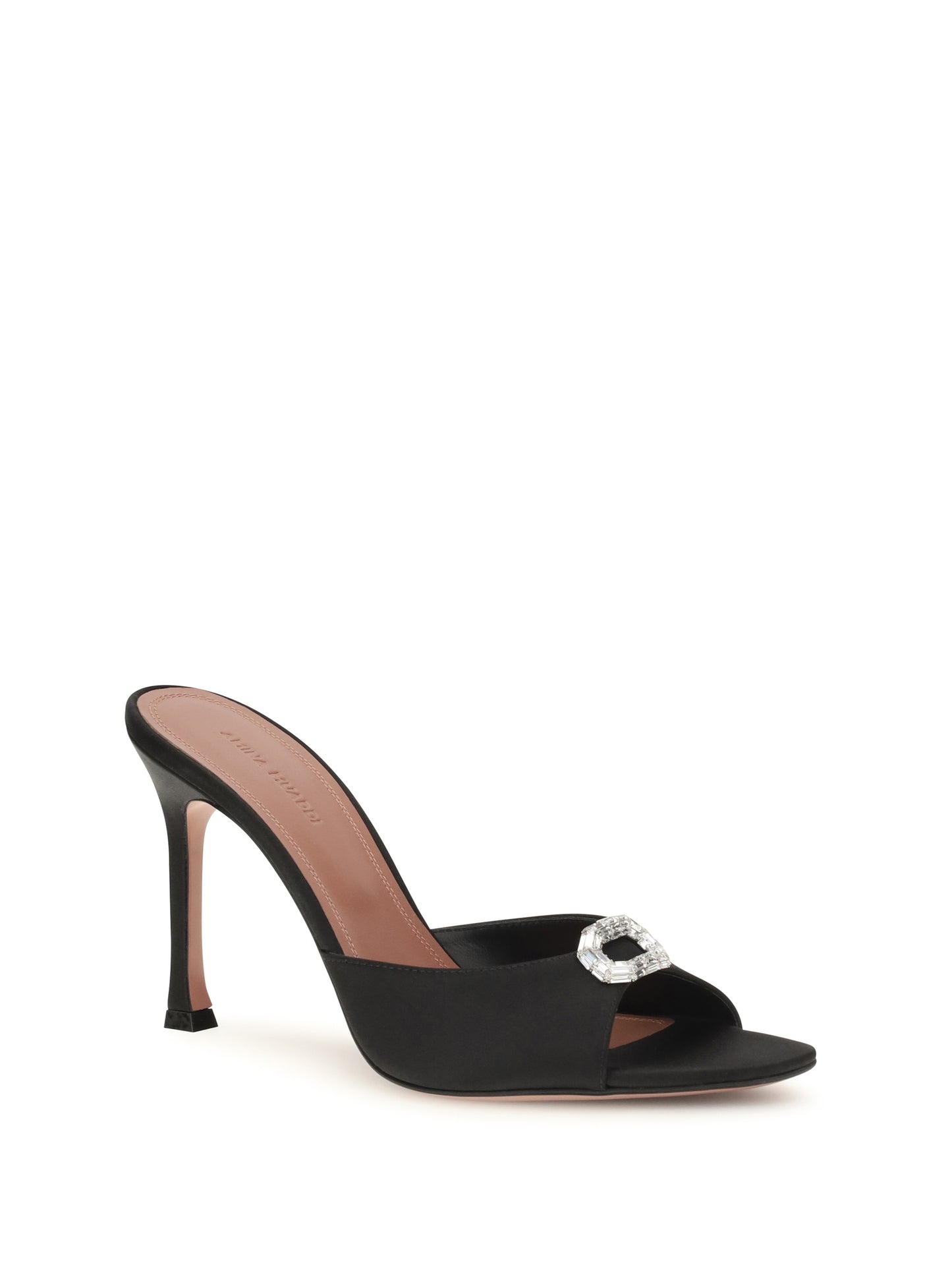 Mule Sandals Camelia Black Satin