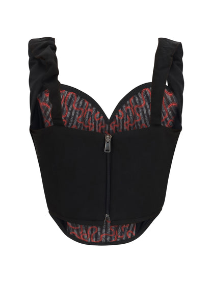 Corset Top Sunday Satin Black
