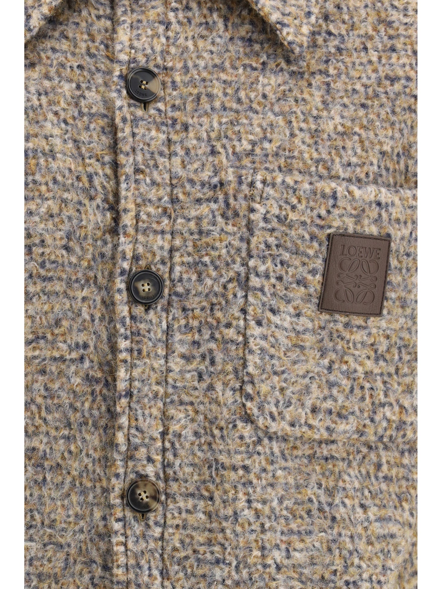 Overshirt Mélange Wool Beige/Blue