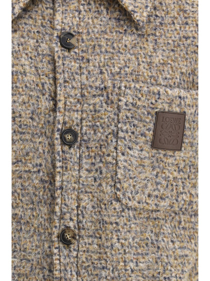 Overshirt Mélange Wool Beige/Blue