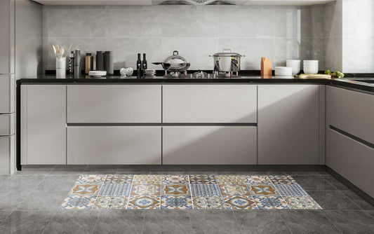 Brown Tile 19.6 in. x 55 in. Anti-Fatigue Kitchen Runner Mat
