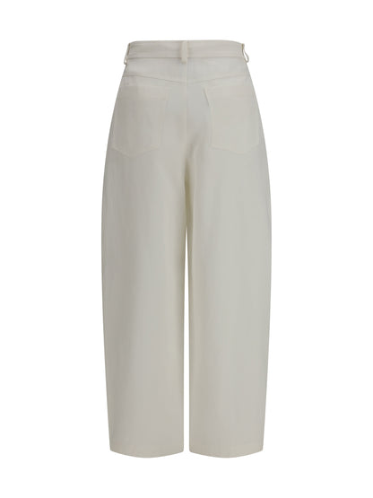 Jeans Barrel Fit White