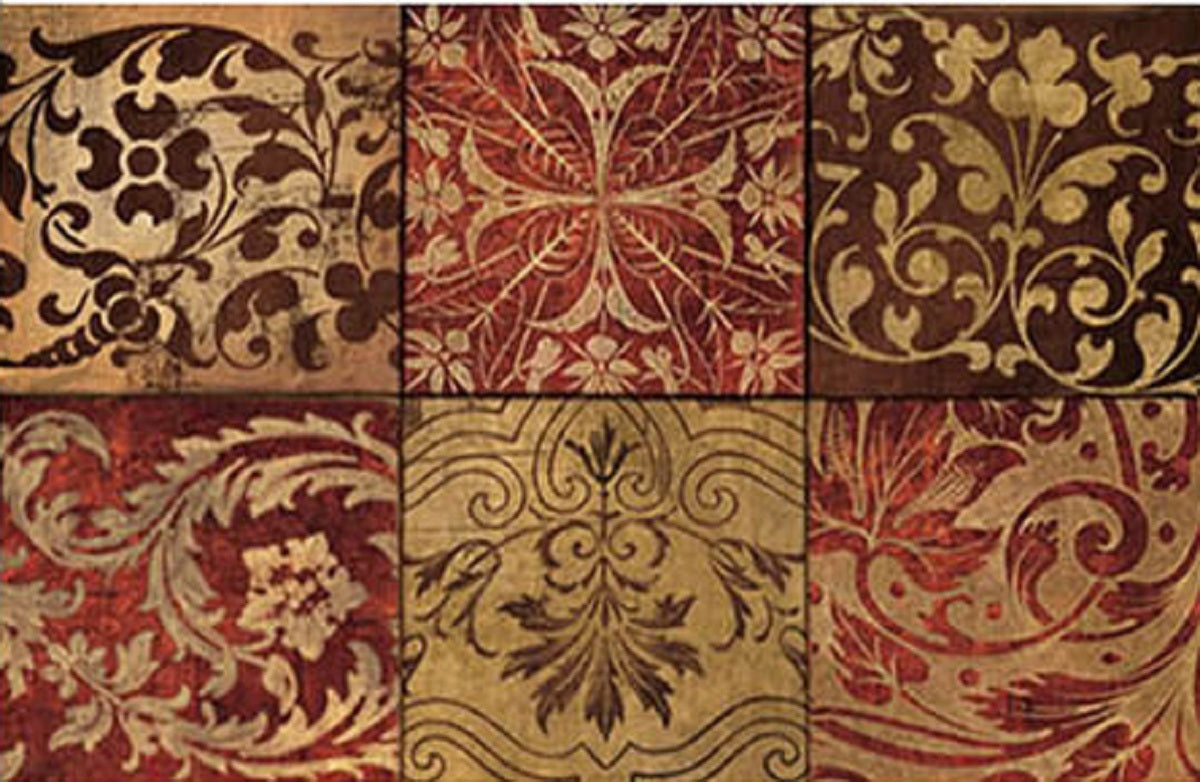 Red Mosaic Antifatigue Kitchen Mats