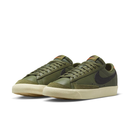 Nike Women's Blazer Low 77 'Medium Olive Orange Trans' Sneakers