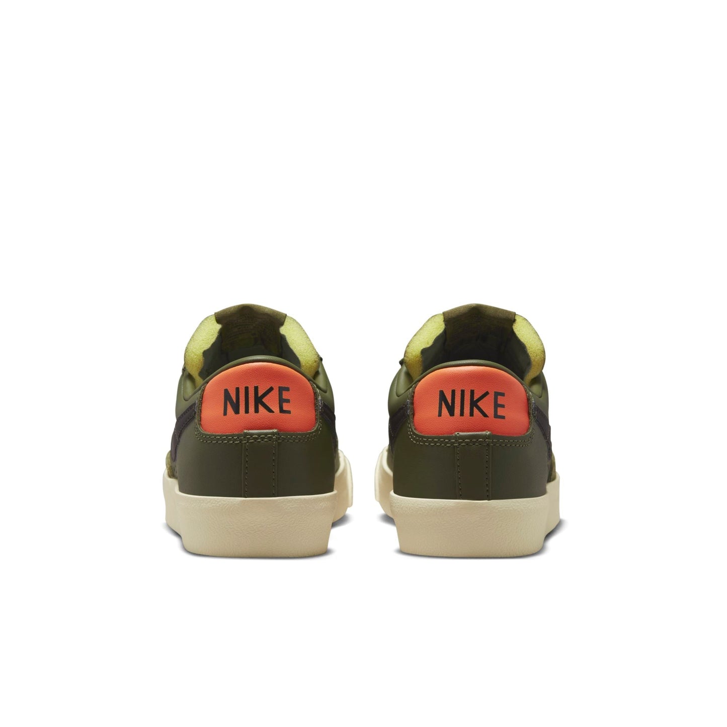 Nike Women's Blazer Low 77 'Medium Olive Orange Trans' Sneakers