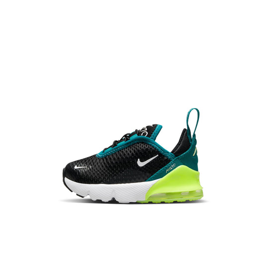 Nike Toddlers Air Max 270 'Black Bright Spruce Volt' Sneakers