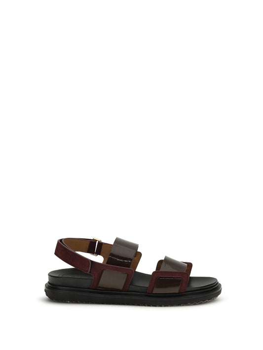 Sandals Fussbett Dark Brown/Bordeaux