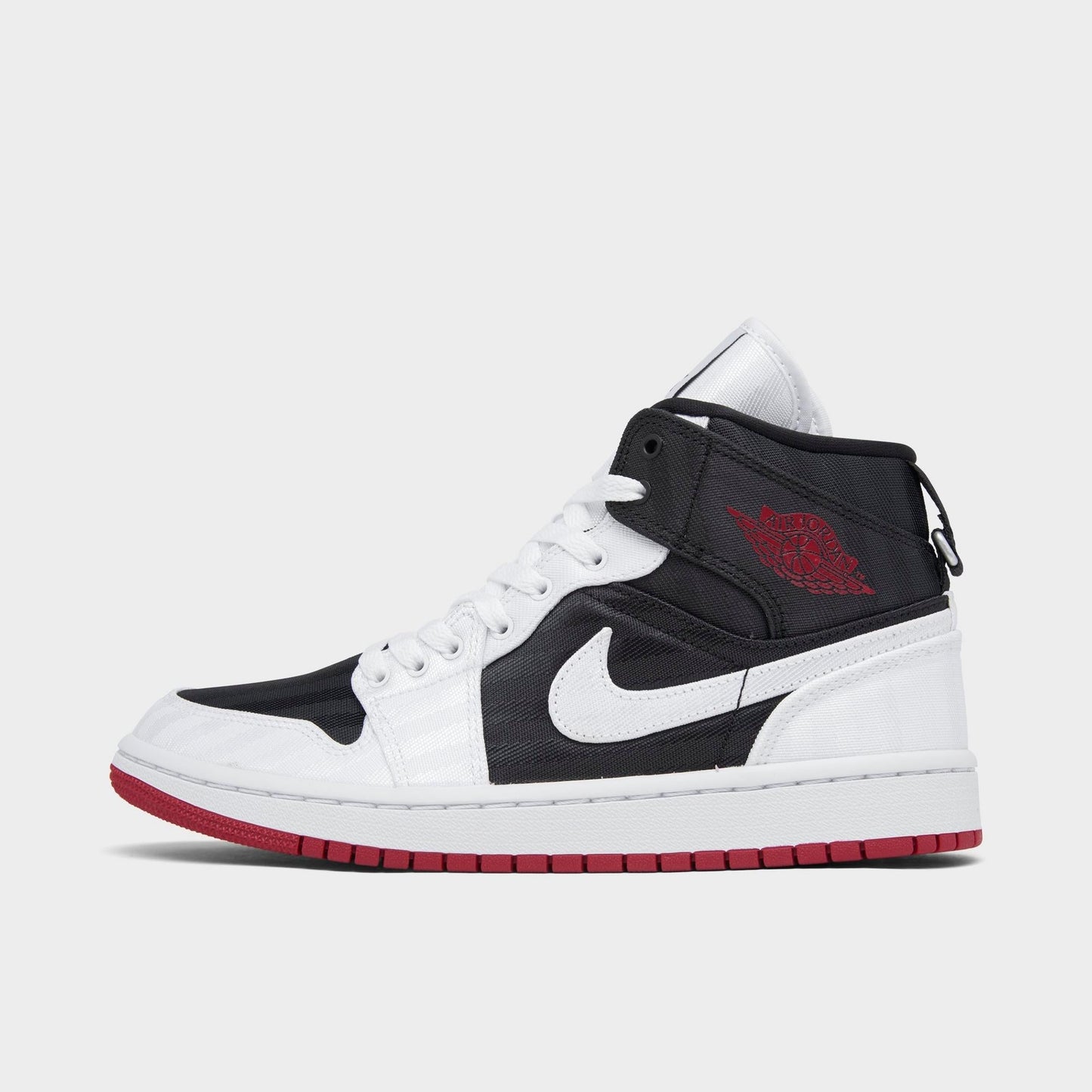 Air Jordan Women's Retro 1 Mid Se Utility 'Canvas White Black Gym Red' Sneakers