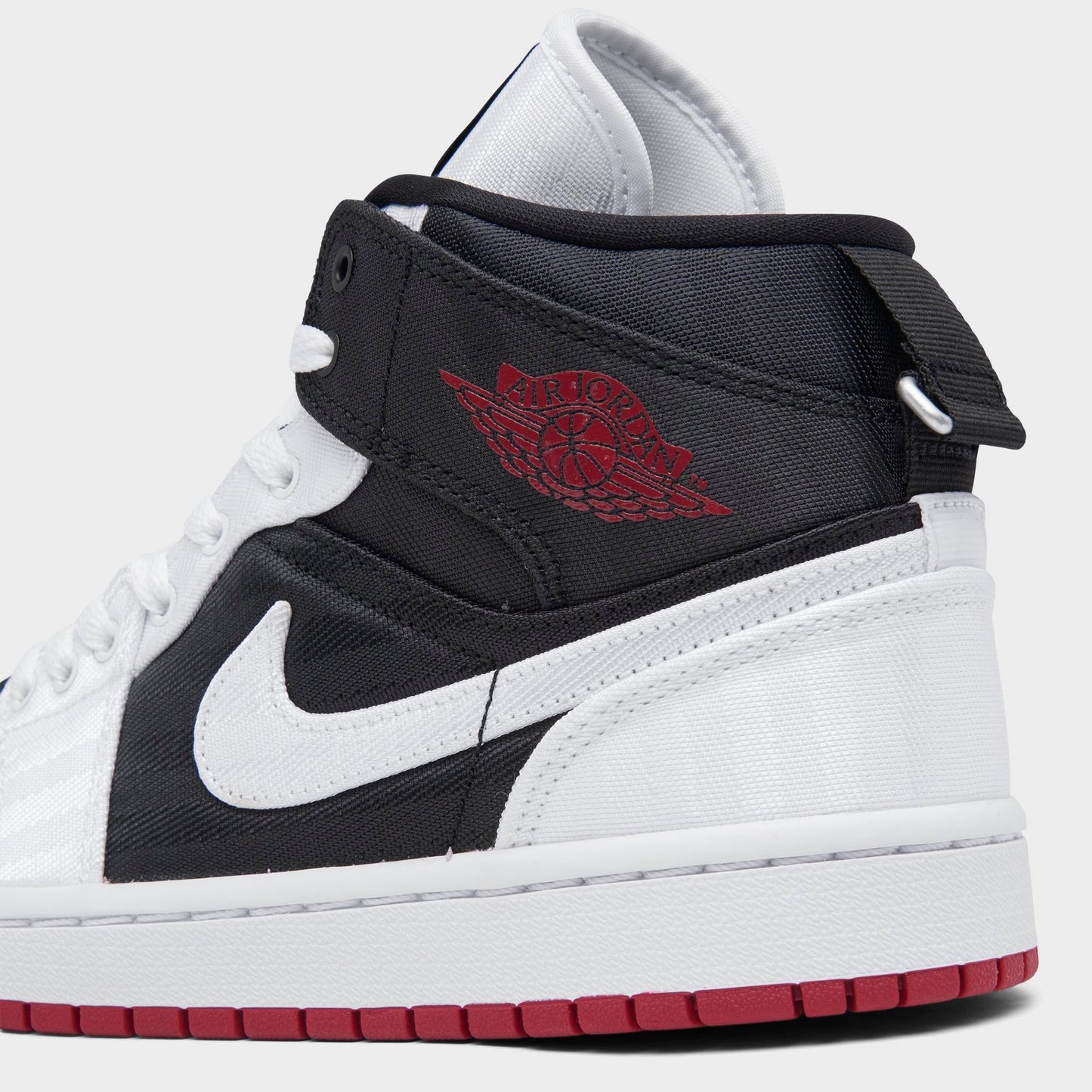 Women's Air Jordan Retro 1 Mid Se Utility 'Canvas White Black Gym Red'