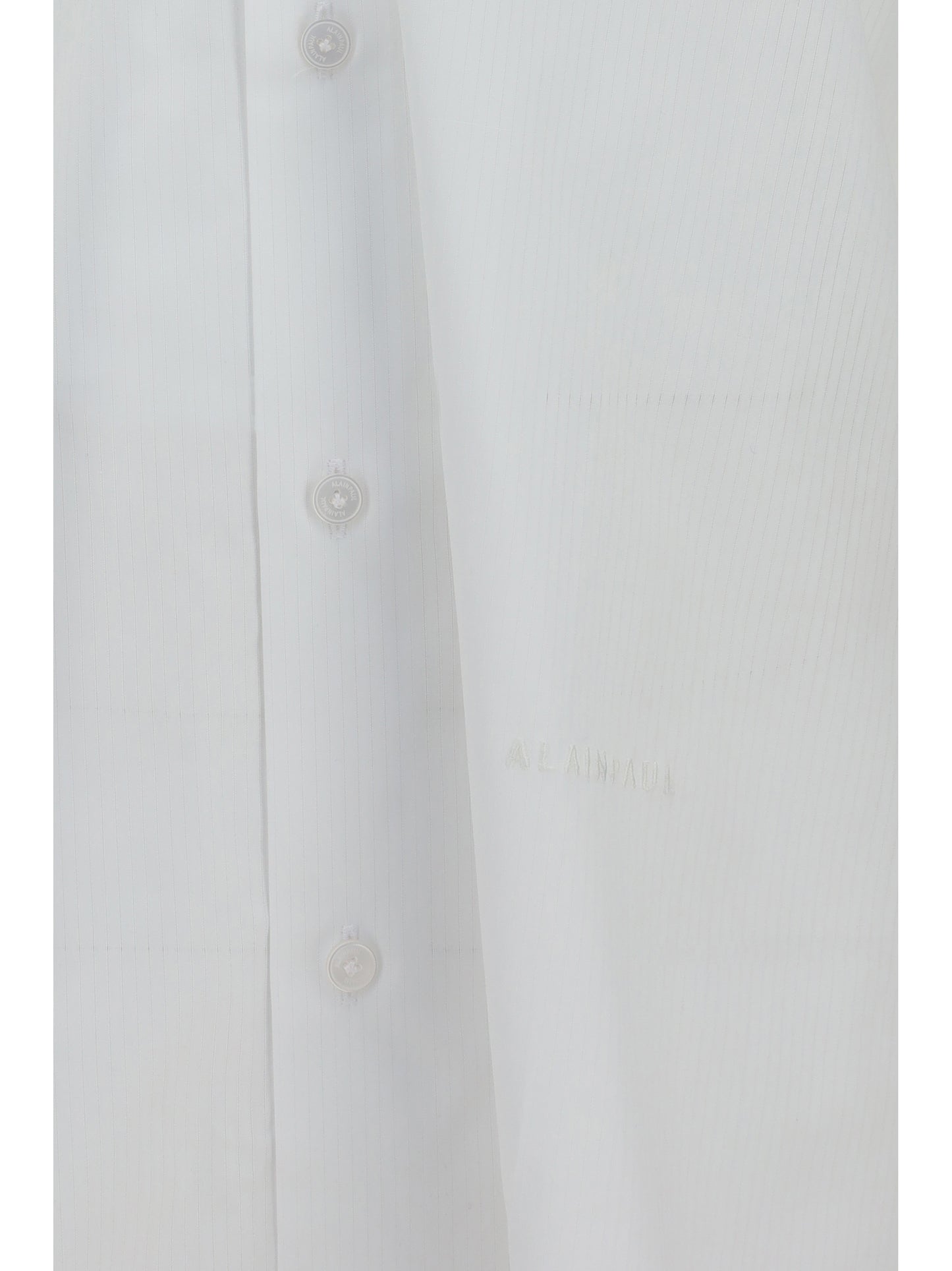 Shirt Elasticated Collar White Pinstripes