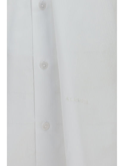 Shirt Elasticated Collar White Pinstripes