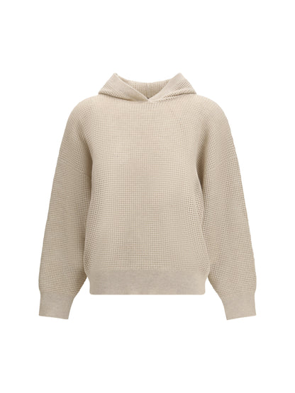 Hooded Cashmere Sweatshirt Rustic Beige