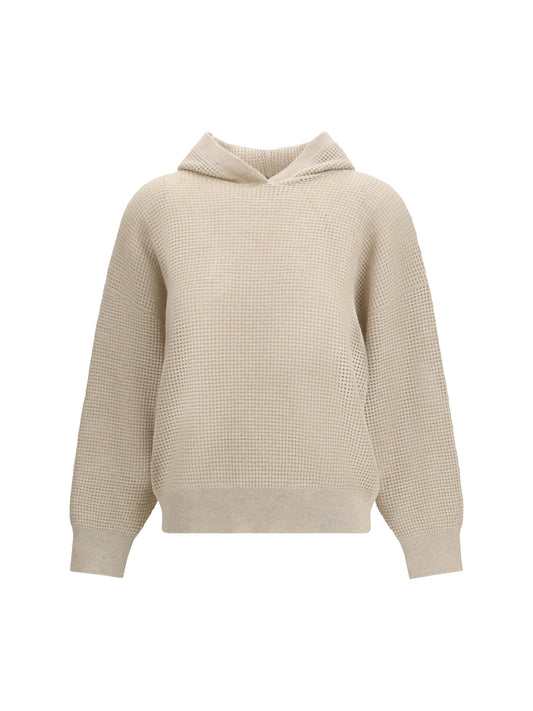 Hooded Cashmere Sweatshirt Rustic Beige