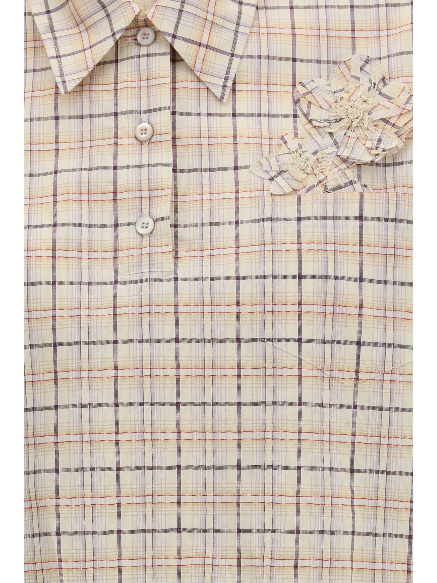Shirt Checked Poplin Natural/Lilac