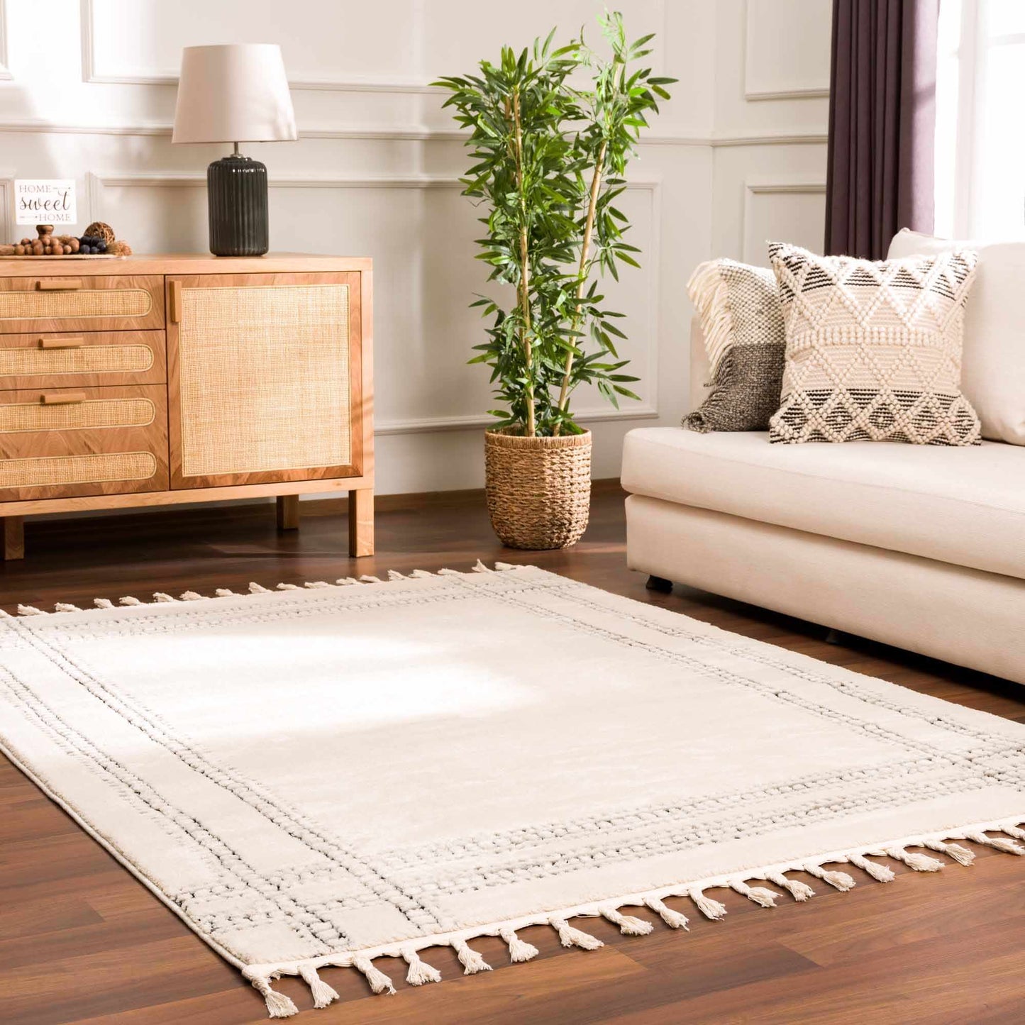 Ryuu Black & White Area Rug - Clearance