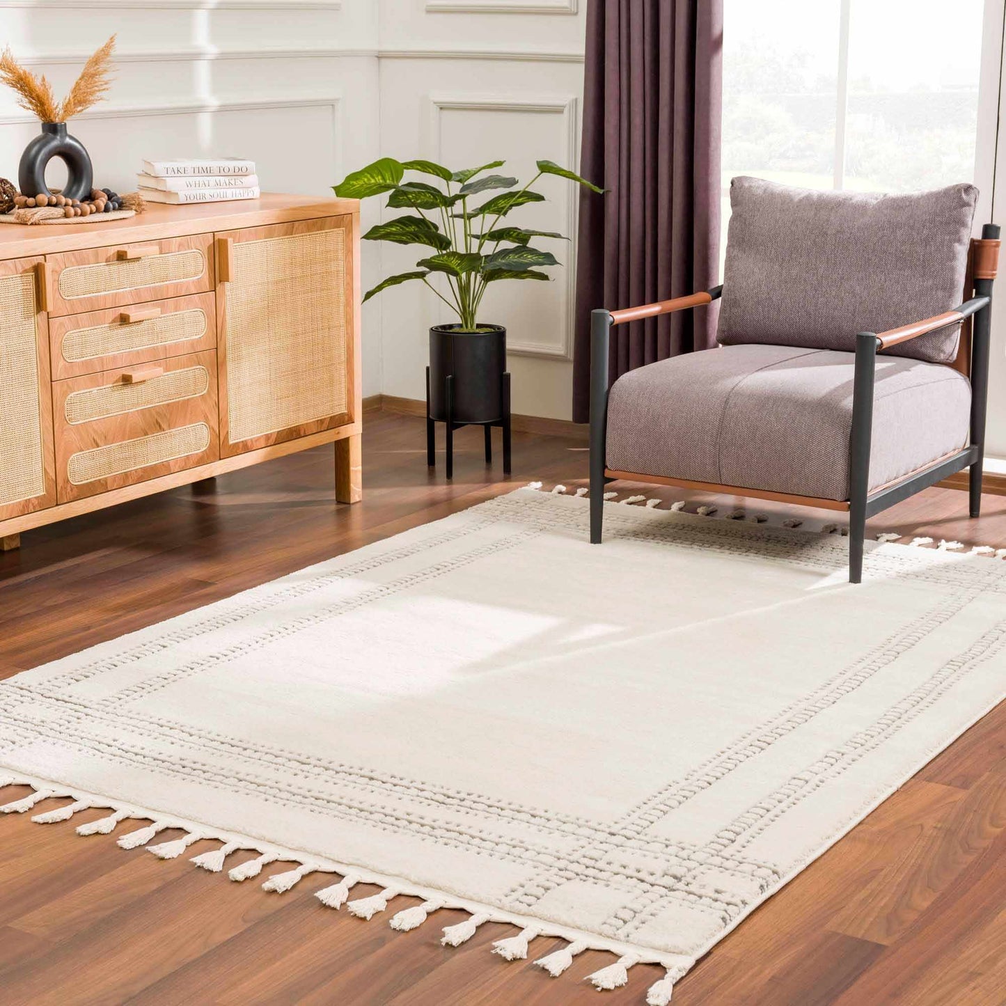 Ryuu Ivory & Gray Area Rug - Promo