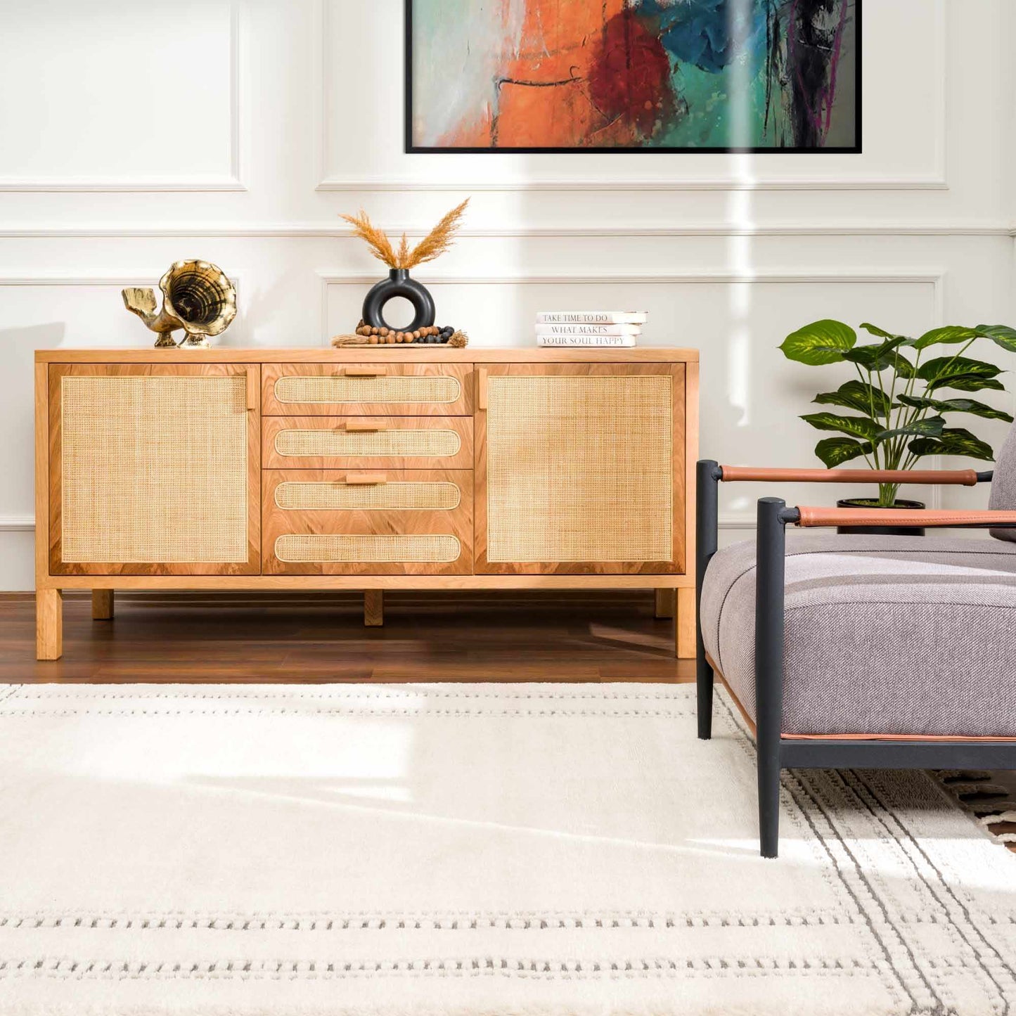 Ryuu Ivory & Gray Area Rug - Promo