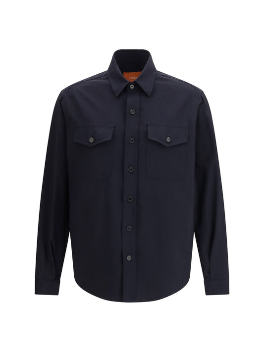 Overshirt Technical Fabric Navy