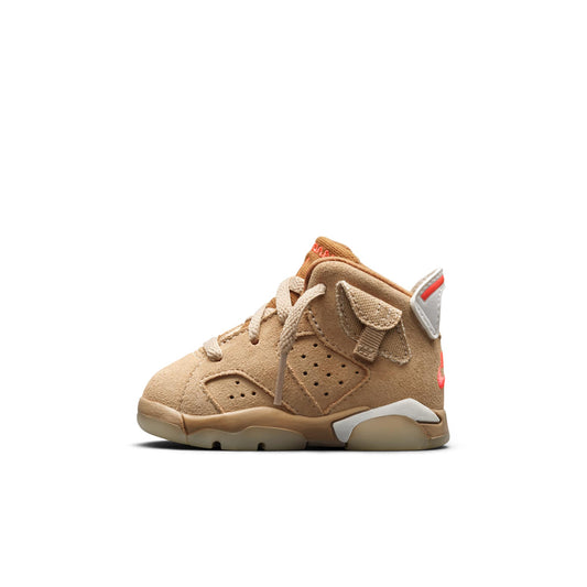 Air Jordan Toddlers Retro 6 'Travis Scott British Khaki' Td Sneakers