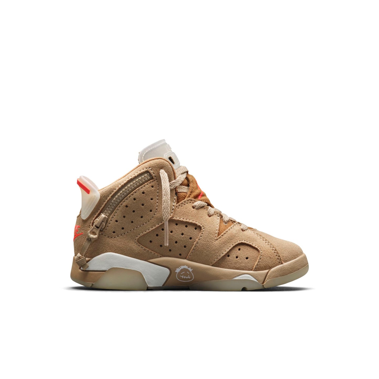 Air Jordan Preschool Retro 6 'Travis Scott British Khaki' Ps Sneakers