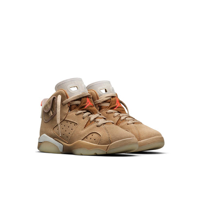 Air Jordan Preschool Retro 6 'Travis Scott British Khaki' Ps Sneakers