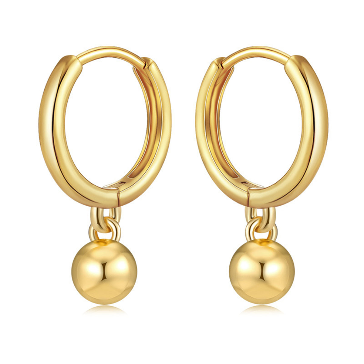 Goldtone Ball Hoop Earrings