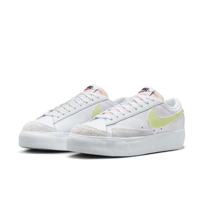Nike Women's Blazer Low Platform 'White Life Lime' Sneakers