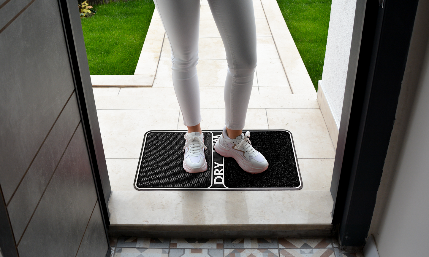 Wet & Dry Shoe Cleaning 18 in. x 32 in. Rectangular Door Mat