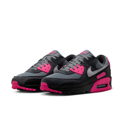 Nike Men's Air Max 90 'Wolf Grey Hyper Pink' Sneakers