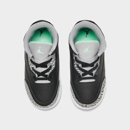 Toddlers Air Jordan Retro 3 'Green Glow (Td)' - DM0968-031