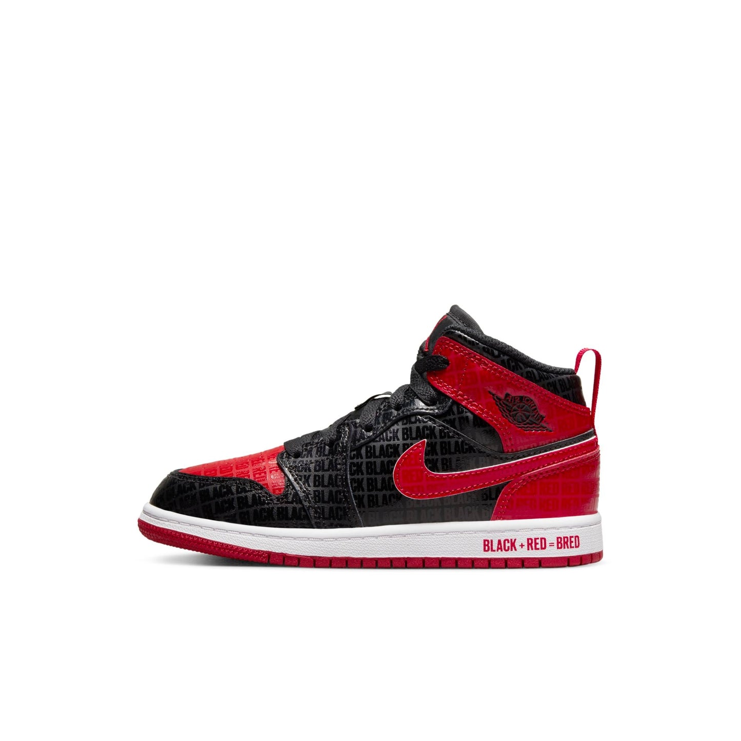 Preschool Air Jordan Retro 1 Mid 'Black Red Bred (Ps)'