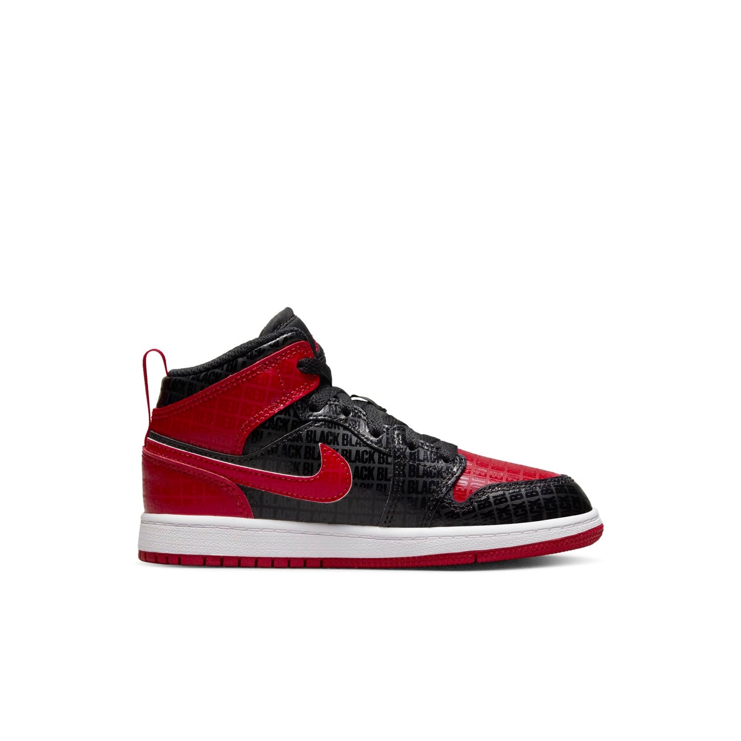 Preschool Air Jordan Retro 1 Mid 'Black Red Bred (Ps)'