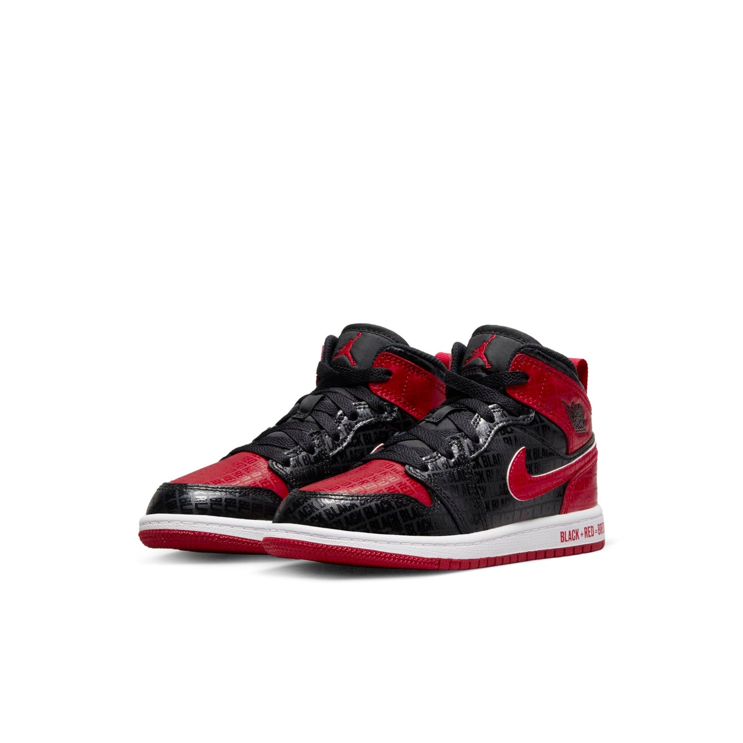 Preschool Air Jordan Retro 1 Mid 'Black Red Bred (Ps)'