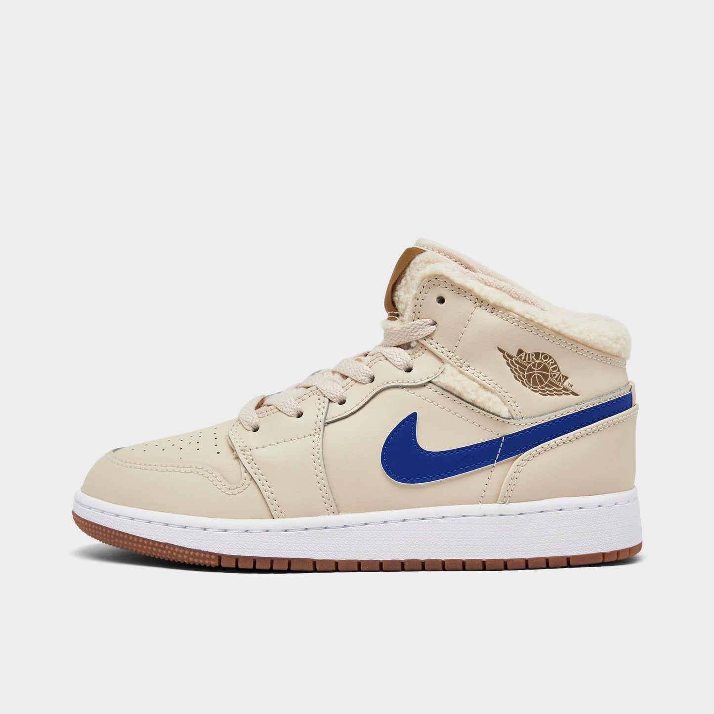 Grade School Air Jordan Retro 1 Mid Utility 'Fleece Pearl White' (Gs)