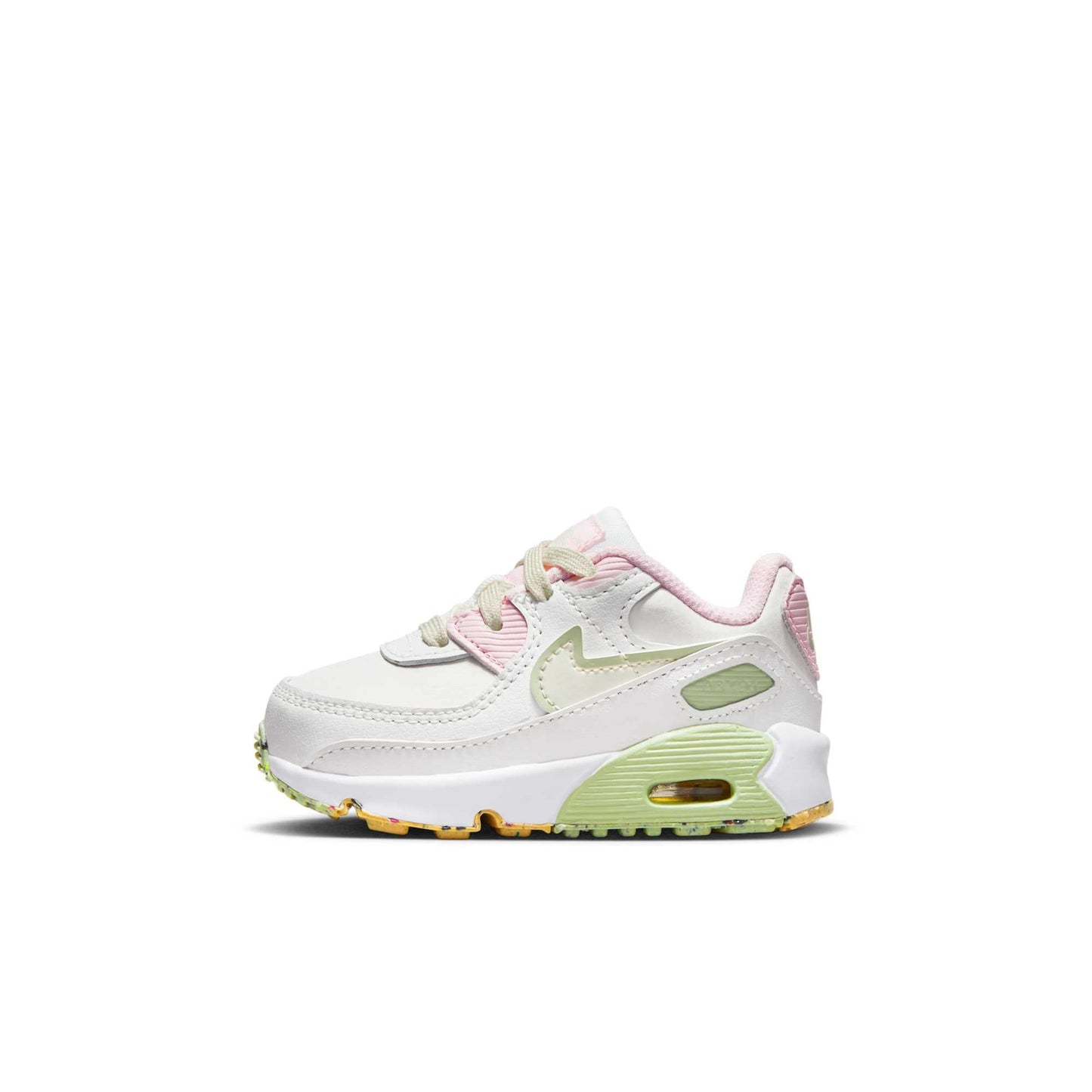Nike Toddlers Air Max 90 'White Pink Green' Sneakers