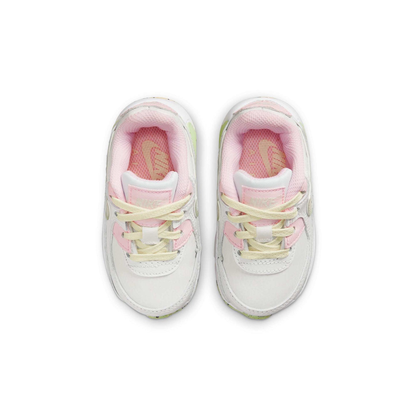 Nike Toddlers Air Max 90 'White Pink Green' Sneakers