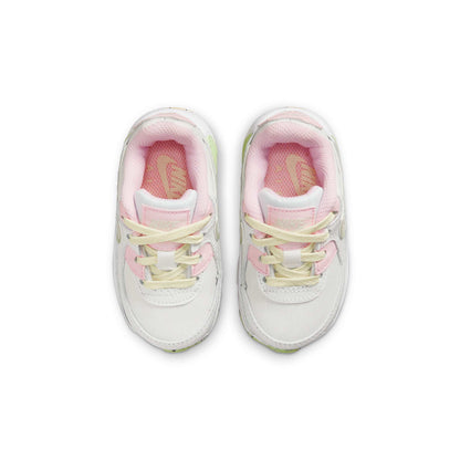 Nike Toddlers Air Max 90 'White Pink Green' Sneakers