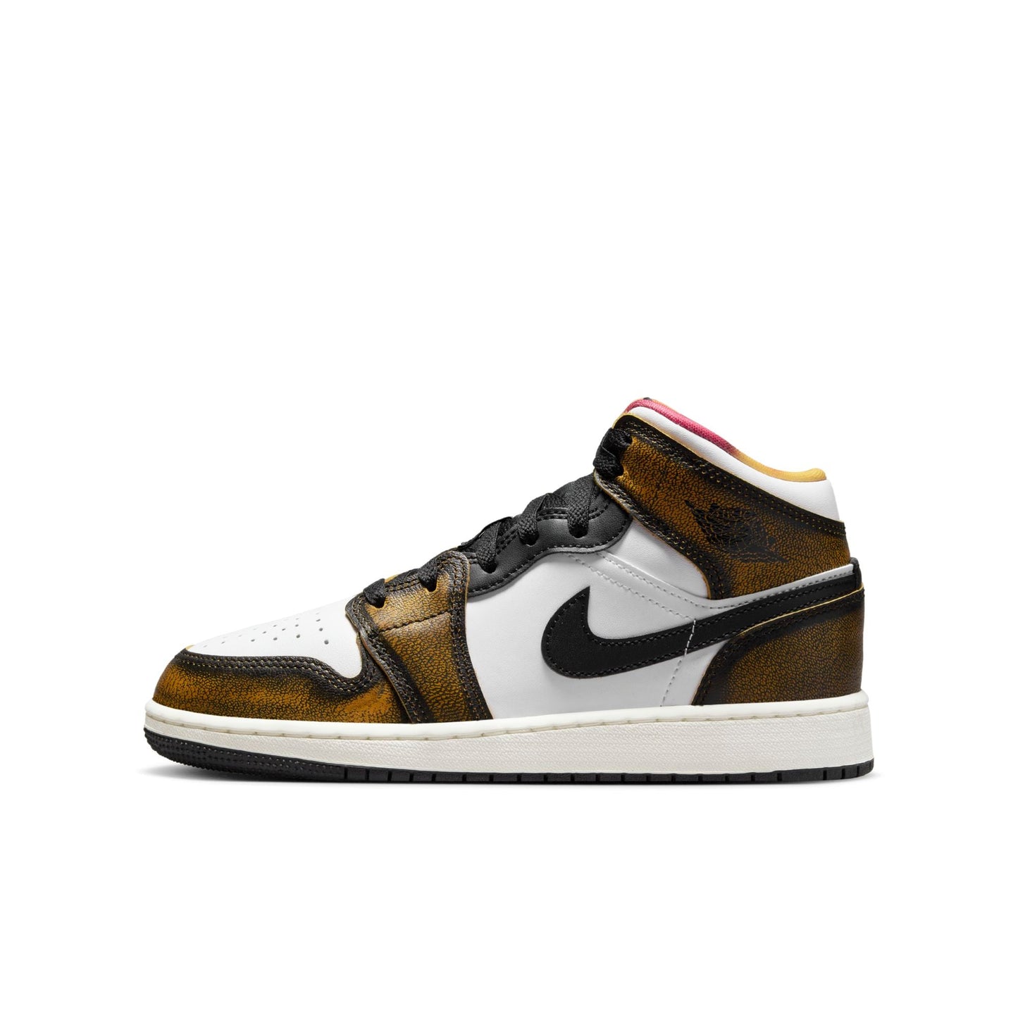 Air Jordan Youth Retro 1 Mid Se 'Orange Wear Away Gs Sneakers
