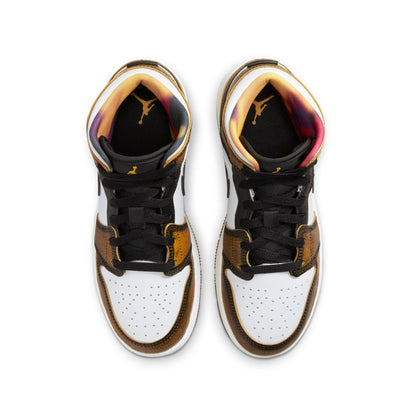 Air Jordan Youth Retro 1 Mid Se 'Orange Wear Away Gs Sneakers