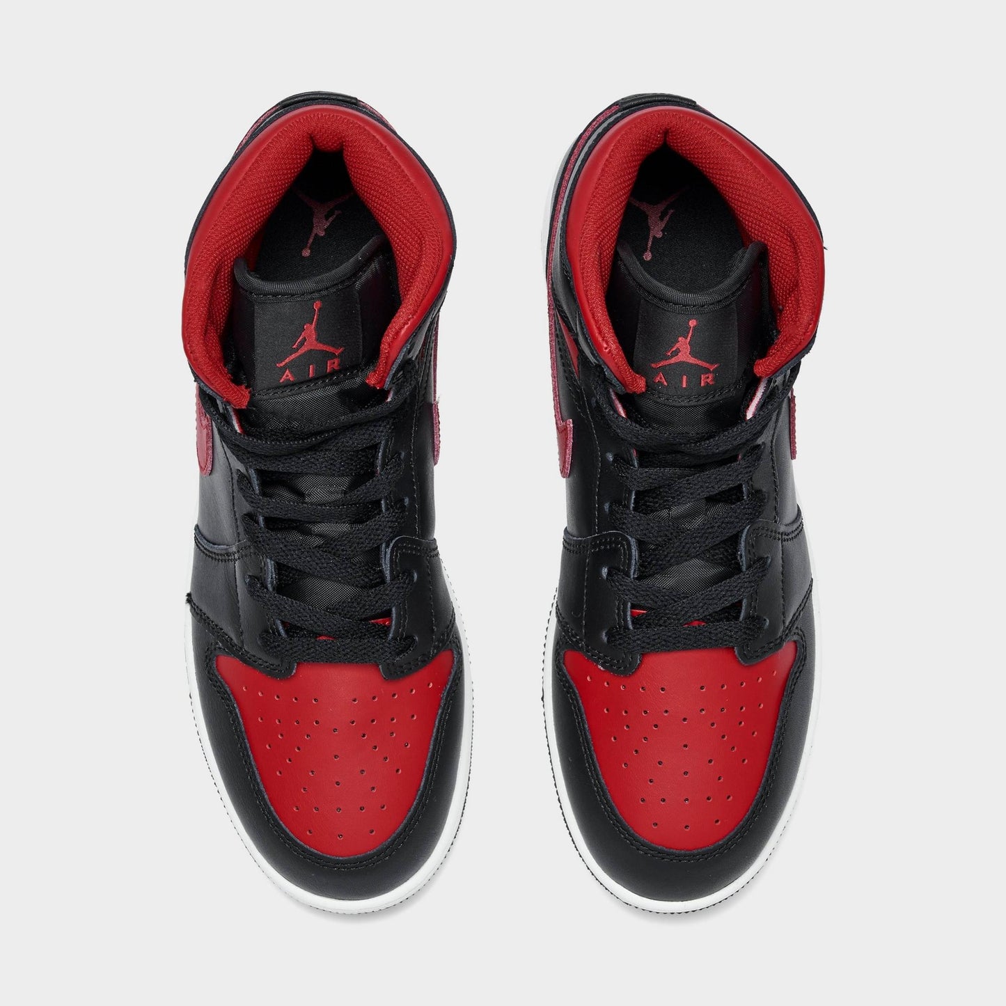 Grade School Air Jordan Retro 1 Mid 'Black Summit White Varsity Red (Gs)'