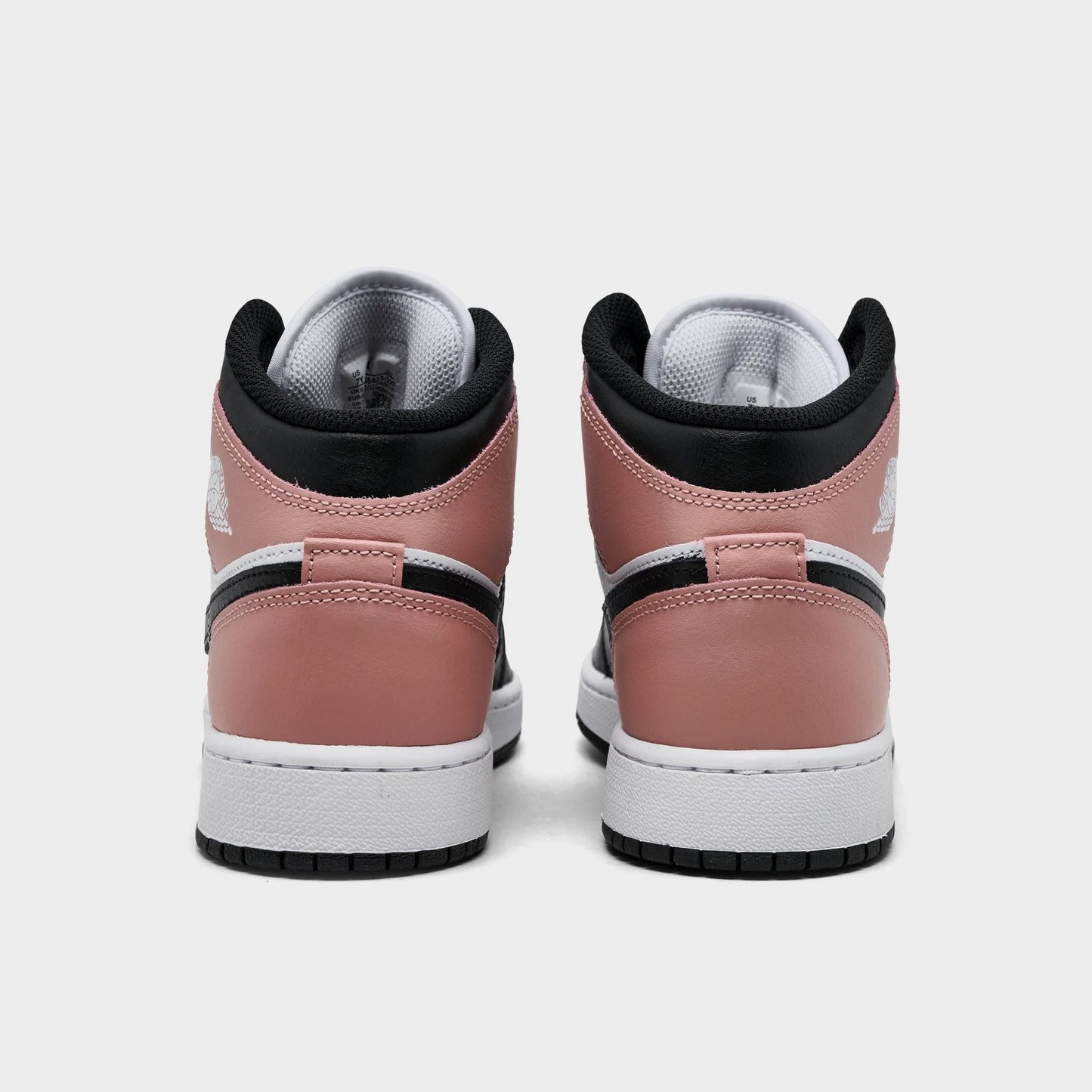 Air Jordan Grade School Retro 1 Mid 'White Rust Pink Black Gs' Sneakers