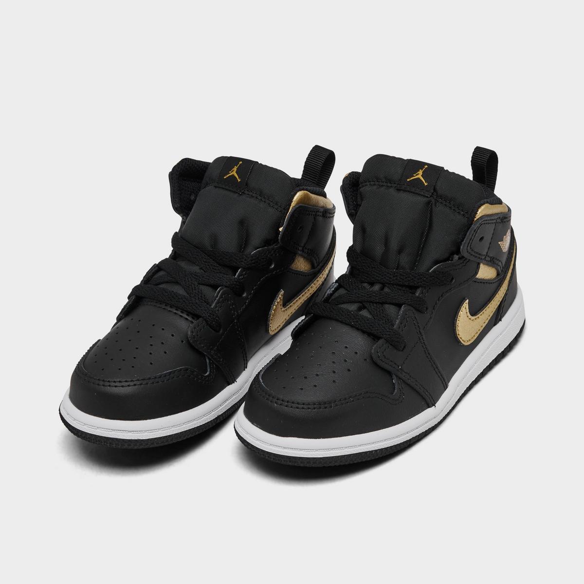 [dq8425-071] Toddlers Air Jordan Retro 1 Mid 'metallic Gold Black'