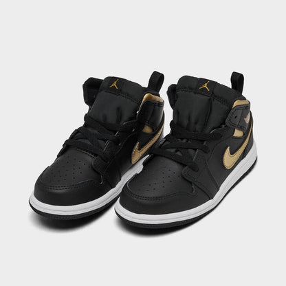 [dq8425-071] Toddlers Air Jordan Retro 1 Mid 'metallic Gold Black'