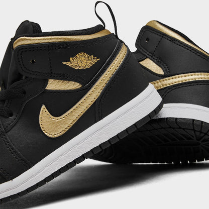 [dq8425-071] Toddlers Air Jordan Retro 1 Mid 'metallic Gold Black'