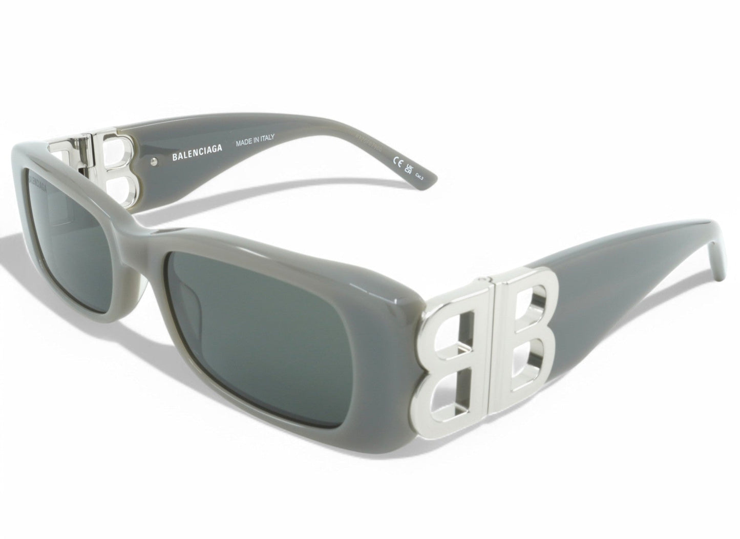 Women's Balenciaga Rectangular Sunglasses - Grey/Silver
