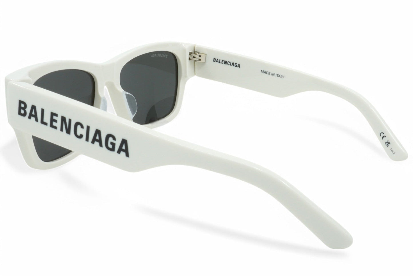 Unisex Balenciaga Square Sunglasses - White