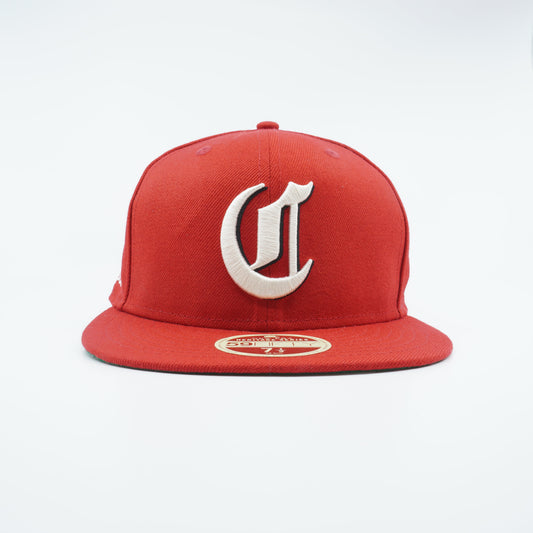 New Era Men's MLB Cincinnati Reds 5950 Fitted Heritage Gothic Logo-Red