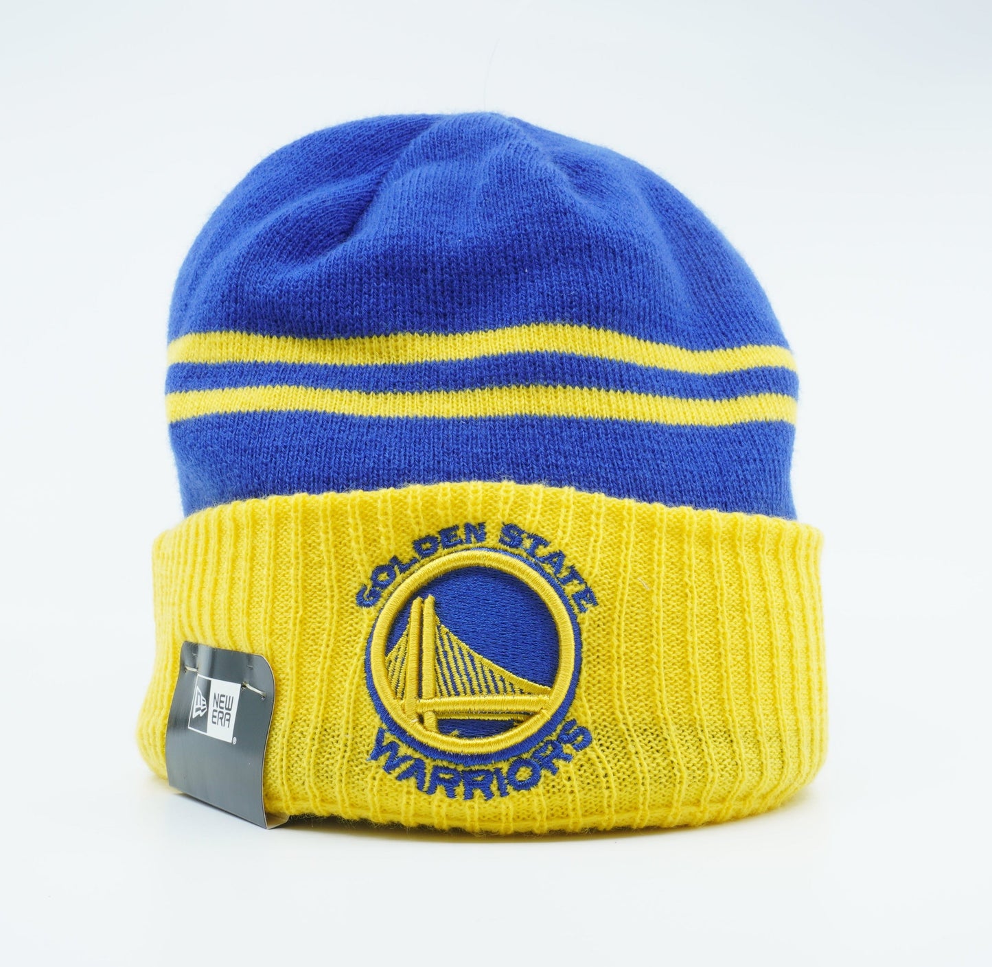 Men's New Era NBA Gs Warriors Arctic Trim Beanie - Blue/Yellow