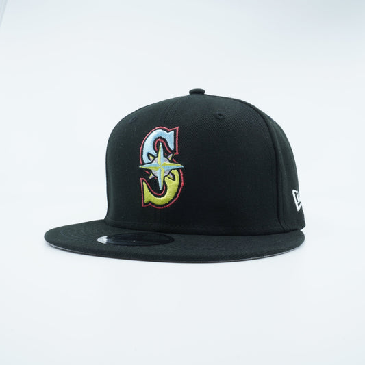 New Era Men's MLB Seattle Mariners 950 Snapback 'Pinstripes' Black