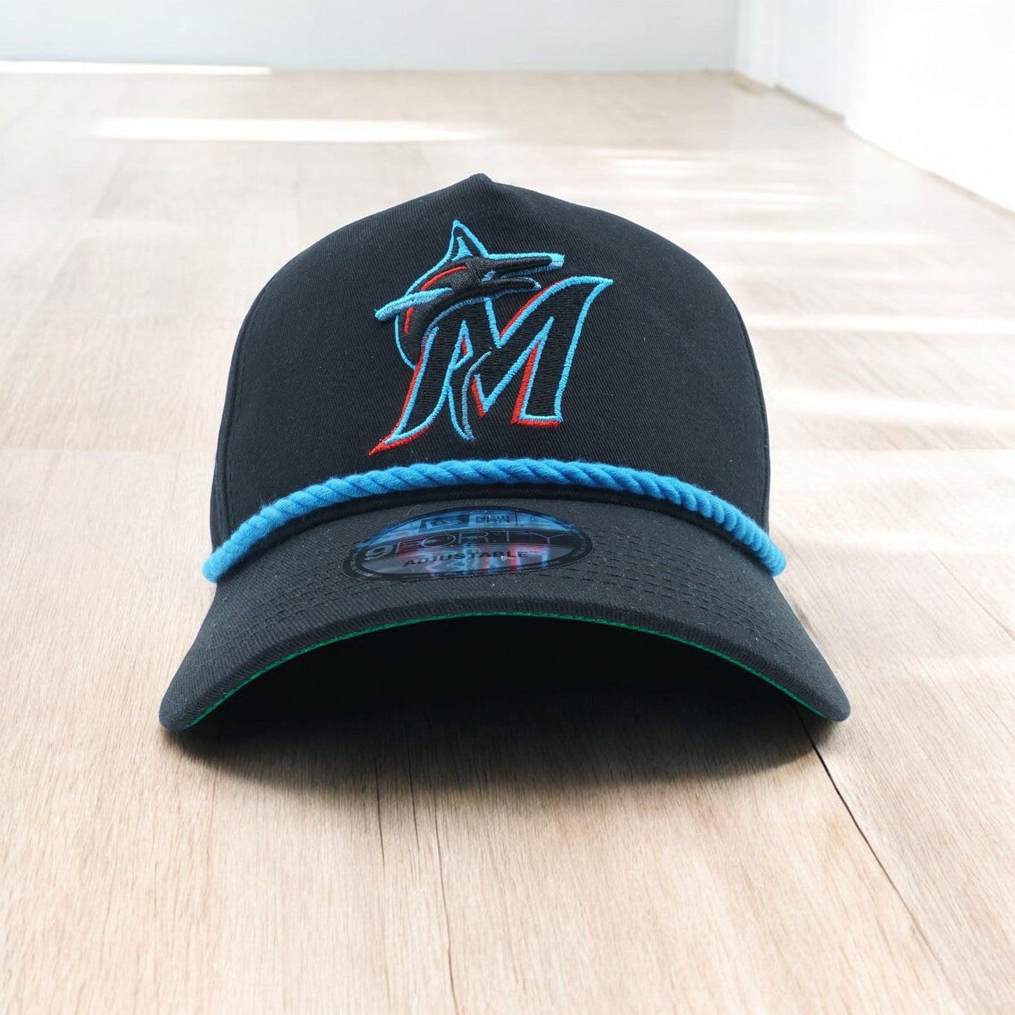 Men's New Era MLB Miami Marlins 9Forty String Snapback - Navy
